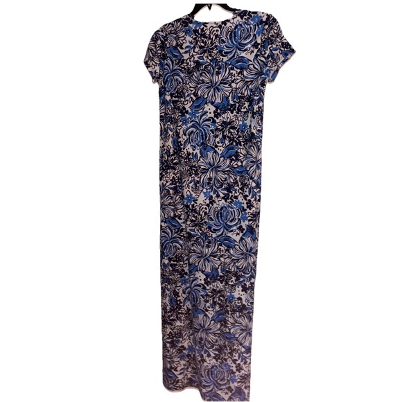 NWT Lilly Pulitzer Etta Maxi Dress Blue White Low Tide Navy Sz S‎ - Picture 5 of 8